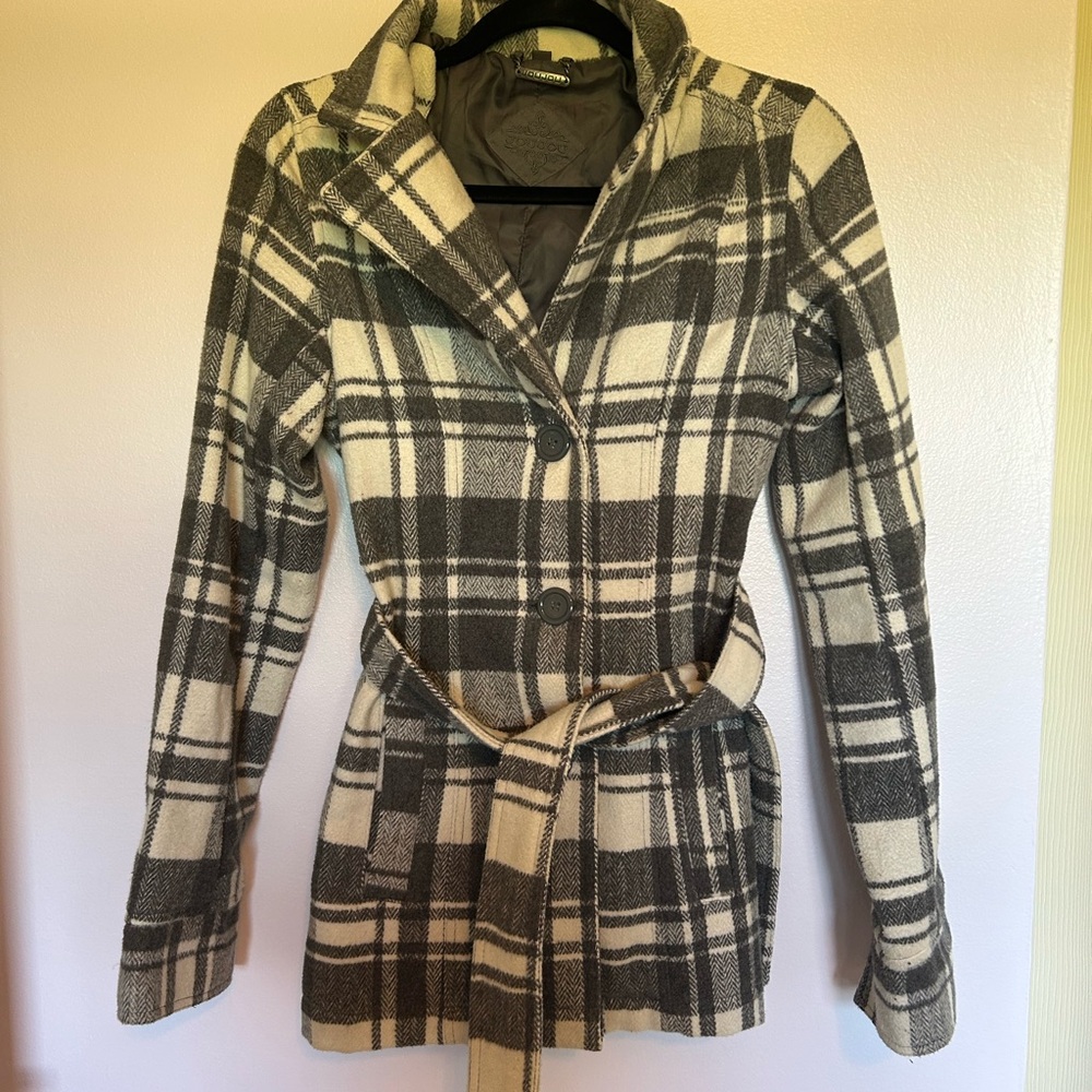 Gray and white Peacoat